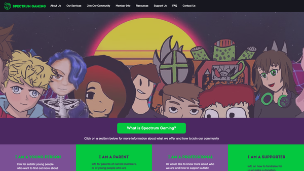 Screenshot of the Spectrum Gaming website