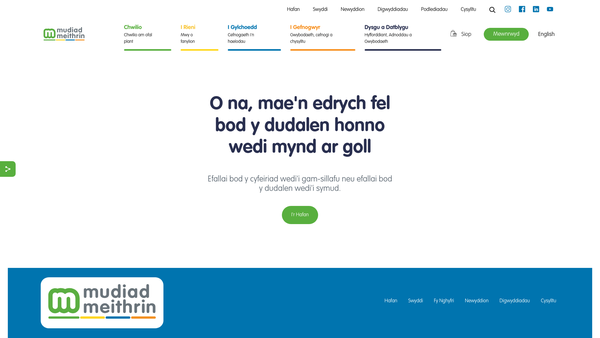 Screenshot of the Cylch Meithrin Pontrhydfendigaid website