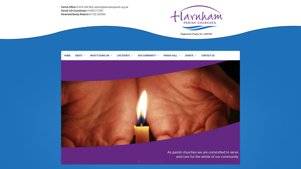 Screenshot of the The Parochial Church Council Of Harnham St George And All Saints website
