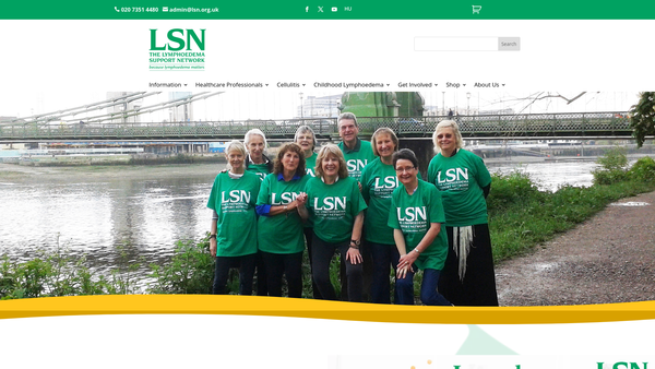 Screenshot of the Lymphoedema Support Network website