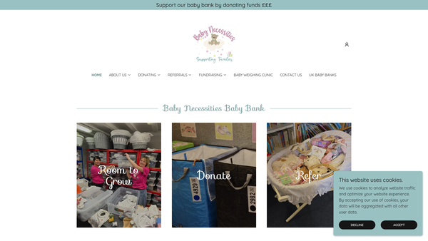 Screenshot of the Baby Necessities Southampton website