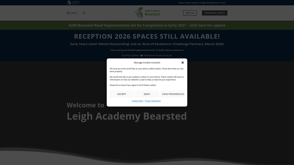 Screenshot of the Bearsted Primary Academy PTA website