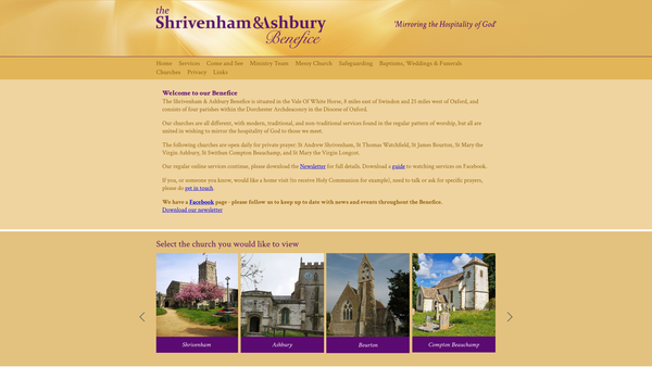 Screenshot of the The Parochial Church Council Of The Ecclesiastical Parish Of Shrivenham With Watchfield & Bourton website
