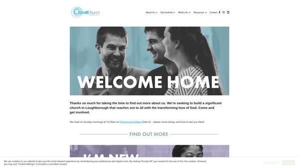Screenshot of the The Well Church Loughborough website
