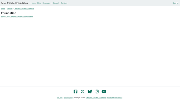 Screenshot of the The Peter Tranchell Foundation website