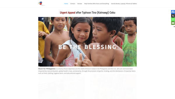Screenshot of the Heart For Philippines website