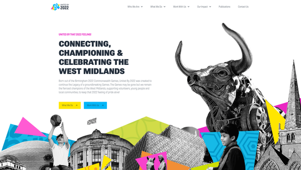 Screenshot of the United by 2022 Charity website