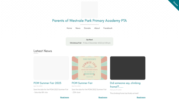 Screenshot of the Parents Of Westvale Park Primary Academy website