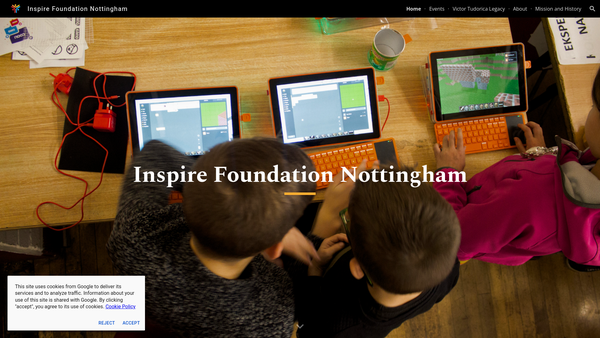 Screenshot of the Inspire Foundation Nottingham website