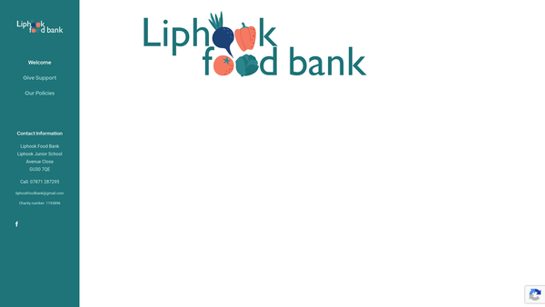 Screenshot of the Liphook Food Bank website