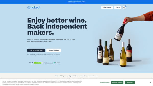 Screenshot of the Naked Wines Charitable Trust website
