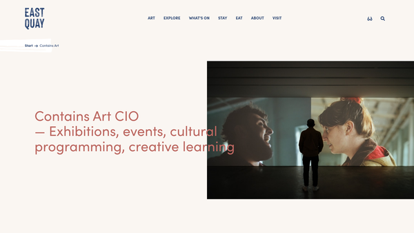 Screenshot of the Contains Art CIO website