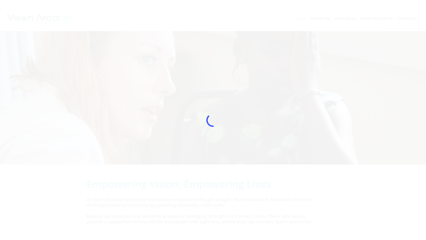 Screenshot of the Vision Arcade Eye Care Foundation website