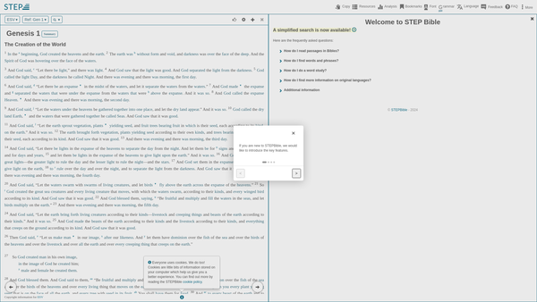 Screenshot of the Stepbible (Scripture Tools For Every Person) website