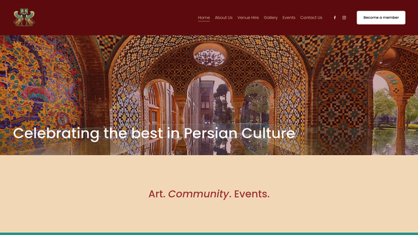 Screenshot of the The Persian Cultural Centre website