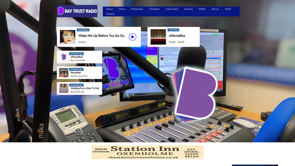 Screenshot of the Bay Trust Radio website