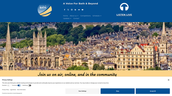 Screenshot of the Radio Bath CIO website