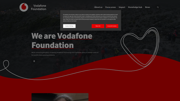 Screenshot of the Vodafone Foundation website