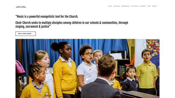 Screenshot of the The Choir Church Foundation website