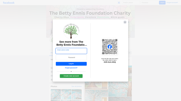 Screenshot of the The Betty Ennis Foundation website
