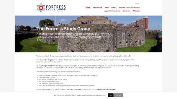 Screenshot of the The Fortress Study Group website