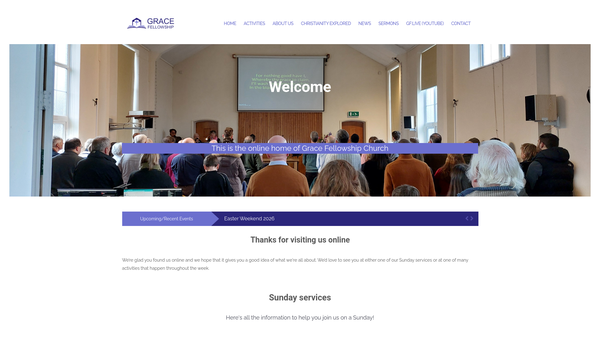 Screenshot of the The Grace Fellowship website