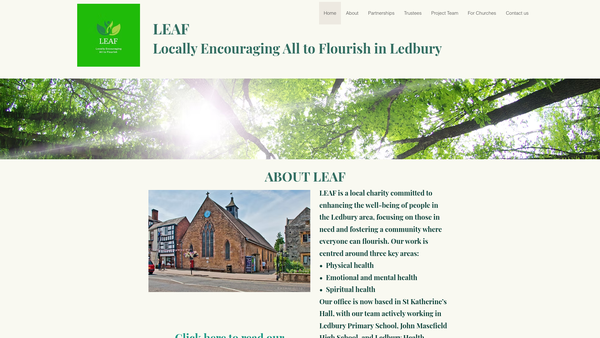 Screenshot of the Leaf - Locally Encouraging All To Flourish website