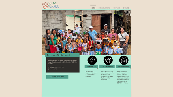 Screenshot of the Given Grace website