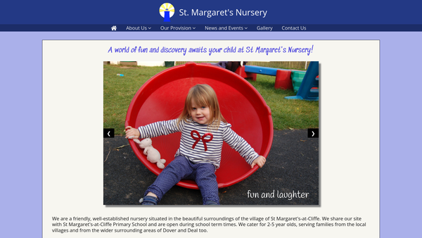 Screenshot of the St Margaret's Nursery website