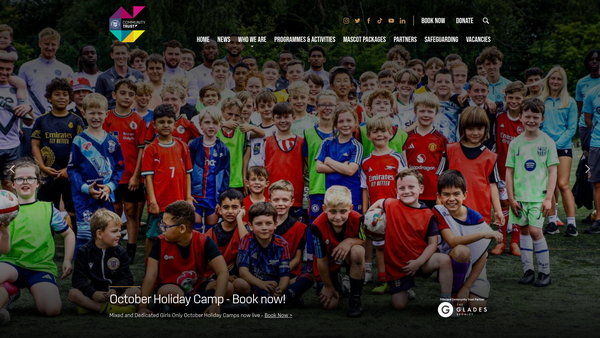 Screenshot of the Bromley FC Community Sports Trust website