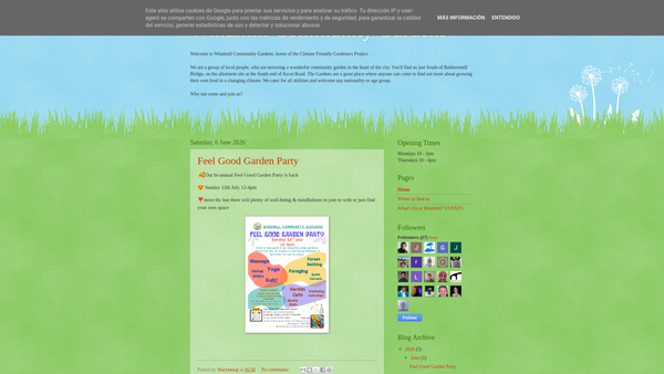 Screenshot of the Windmill Community Gardens website