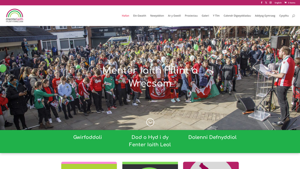 Screenshot of the Menter Iaith Fflint A Wrecsam website