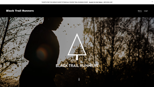 Screenshot of the Black Trail Runners website