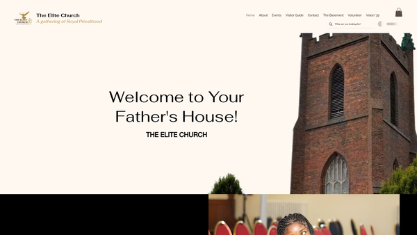 Screenshot of the The Elite Church website