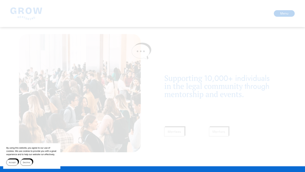 Screenshot of the Grow Mentoring website