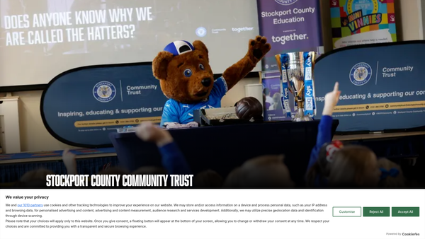 Screenshot of the Stockport County Community Trust website