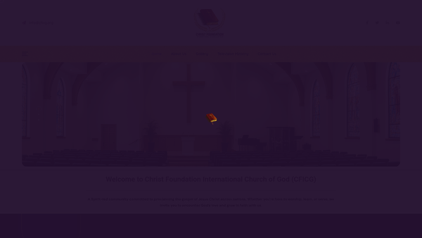 Screenshot of the Cficg-Christ Foundation International Church Of God website