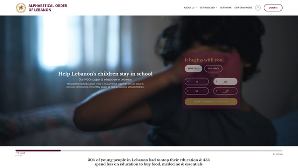 Screenshot of the Alphabetical Order Of Lebanon website