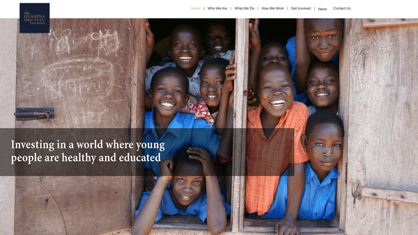 Screenshot of the The Quamina Osei-Tutu Foundation website
