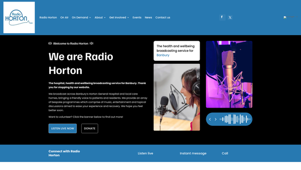 Screenshot of the Radio Horton website