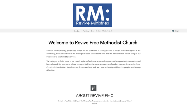 Screenshot of the Revive Ministries website