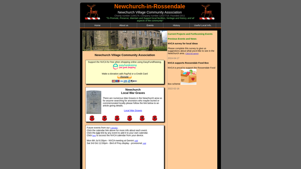 Screenshot of the Nvca website