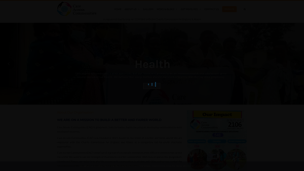Screenshot of the Care Across Communities website
