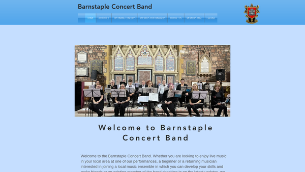 Screenshot of the Barnstaple Concert Band website
