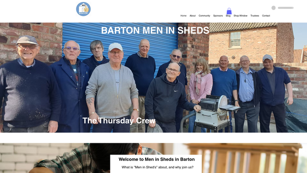 Screenshot of the Men In Sheds Barton website