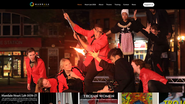 Screenshot of the Mandala Theatre Company CIO website