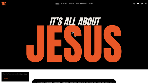 Screenshot of the The Rock Church UK Ltd website