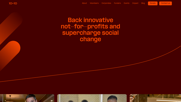 Screenshot of the 10x10 Philanthropy UK Limited website