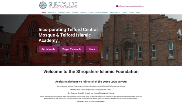 Screenshot of the Shropshire Islamic Foundation website
