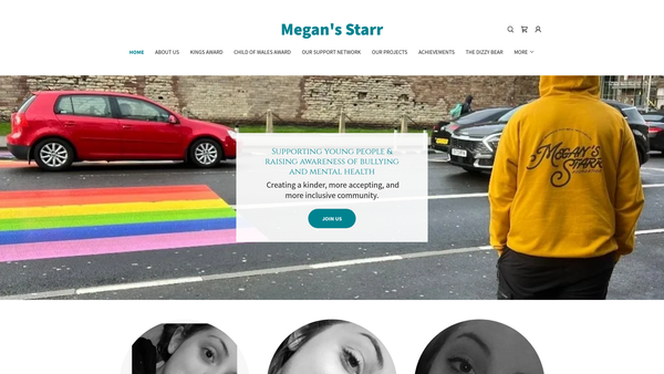 Screenshot of the Megans Starr Foundation website